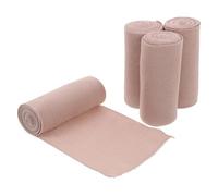 HOMSFOU Cotton Compression 4Pcs Set 100Mm Wide Elastic Wraps for Sports and Medical Use, Stretchable Self-Sticking Gauze Rolls for Injury and Post-Surgery Support, Skin Tone,