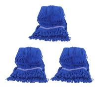 HOMSFOU Cotton String Mop Head Replacement Blue Heavy Duty 3pcs Commercial with Universal Headband Compatibility Wet Mop Pad for Efficient Floor Cleaning in Residential and Industrial