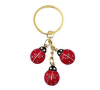 HOMSFOU Creative Ladybug Keychain Pendant Alloy Bag Decor, Portable and Resistant to Fading Key Ring Accessory for Occasions, Unique Fashionable Red Ladybird Ornament