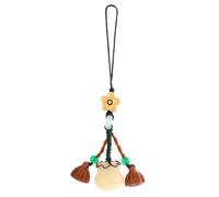 HOMSFOU Creative Wooden and Cloth Bag Hanging Chain Mobile Phone Charm Comfortable Hand Feel, Elegant Birthday Gift for Family Members and Friends
