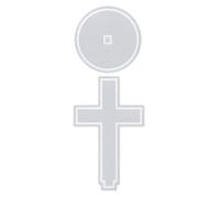 HOMSFOU Cross Resin Mold Large Silicone Mold with Base White Epoxy Resin Casting Standing Cross Home Decoration for Religious Art Projects