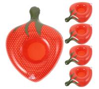 HOMSFOU Cup Float Mats Inflatable 5pcs Water Beer Holders Strawberry Shape Pvc with Stability of Drinks, for Festive Beer Season for Pool Beach Water Party