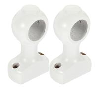 HOMSFOU Curtain Rod Brackets Heavy Duty Wooden Curtain Rod Holders Wall Mounted Support for Single Double Drapery Rods Easy Installation 4.13X2.24X1.22 Inch 2-Pack