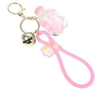 HOMSFOU Cute Floating Bunny Keychain Pendant with Quicksand Bottle, Small Rabbit Keyring Charm for Backpack and Car, Decorative Hanging Accessory for Women