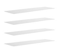 HOMSFOU Deck the Door Kick Plate 4pcs Rectangular Door Protection Plate with Rounded Edge, Aluminum, Silver, for Wood Gate and Office Doorways, Protects Against Daily Wear and Cleaning