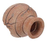 HOMSFOU Decorative Resin Reptile Hideout for Snake and Crawler Box, Safe Desert Cave Shelter round Jar Design, Desktop Habitat Decor for Reptiles and Amphibians