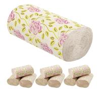 HOMSFOU Decorative Rose Printed Toilet Paper Rolls 10pcs Solid Core Bamboo Pulp Bathroom Tissue for Home and Office Use