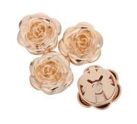 HOMSFOU Detachable Press-Style Metal Button Covers 4Pcs Gold Rose Alloy Clip-On Wraps for Uniforms, Jackets, Shirts, and DIY Sewing Accessories 11.5Mm Inner Diameter