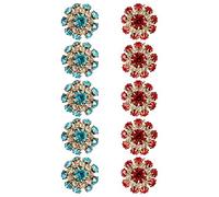 HOMSFOU Diamond Buttons Rhinestone Buttons 10pcs Mixed Colours Gold Red Blue Alloy Flatback Sew On Embellishment for Crafts and Sewing Accessories