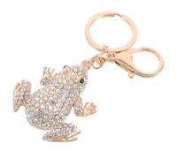 HOMSFOU Diamond-encrusted Frog Keychain Sparkling Rhinestones As Frog Keyring Bag Pendant for Women Backpacks Wallets and Handbags