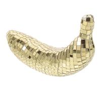 HOMSFOU Disco Ball Banana Decor Fruit Shape Mirror Ball Reflective Ball Banana Figurine Decorative Stage Lighting Ball for Cake Topper Bachelor Party Favor Golden