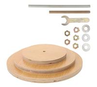 HOMSFOU DIY Cat Scratching Post Disc with Wooden round Platform Small Cat Shelf Accessory Compatible 7-16cm Posts and Top Plate