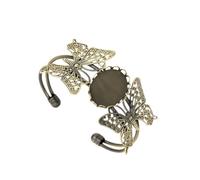HOMSFOU DIY Copper Bangle Base with Hollow out Insect Pattern for Time Patch Accessories, Elegant and Practical Jewelry Bracelet Making Supply Suitable for Party and Banquet Use