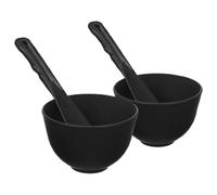 HOMSFOU DIY Cosmetic Mixing Bowl and Applicator Sticks Silicone Set for Facial Mask Making and Skin Care