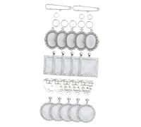 HOMSFOU DIY Flower Bouquet Pin Brooch Set with Photo Tassel Charms for Wedding Graduation Memorial, Jewelry Making Kit with Crystal-embedded Tray for Crafting Keepsake Accessories