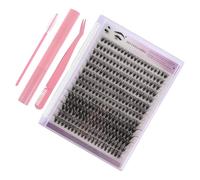 HOMSFOU DIY Lash Kit with Individual Cluster Eyelashes and Portable Tools Including Eyelash Glue Remover and Curved Tip Tweezers for Self Application, Realistic and Beautiful False Lashes