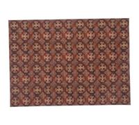 HOMSFOU Dollhouse Miniature Floorboards Simulated Tile Flooring Sheet with Wood Carving Pattern, Cuttable Mini House Decor for Bjd Photography and Architectural Models