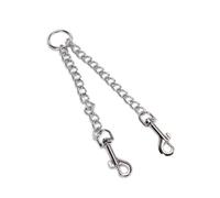 HOMSFOU Double Head Stainless Iron Dog Leash for Pet Supplies, Fit and Safe for Pet Dog Or Puppy, Silver Chain Strap Designed Not to Hurt Your Pet's Neck