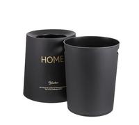 HOMSFOU Double-layer Lidless Garbage Bin 8l Black Trash Can for Bedroom Office Living Room, Modern Household Waste Basket with Nordic Style, Compact 19.5×25.5×22.5cm Home Supplies