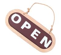HOMSFOU Double Sided Wooden Business Sign with Lanyard Open Closed Door Plaque for Shops and Cafes Easy Hang Hanging Storefront Display Practical Door Notice for Opening Hours