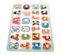 HOMSFOU Educational Alphabet Board Puzzle Wooden Embedded English Letters Puzzle for Preschoolers Cognitive Learning and Logical Thinking Development Early Childhood Intelligence Training