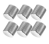 HOMSFOU Electric Guitar and Bass Replacement Knobs Metal 6pcs 6mm Flat Top Design Silver Tone Control Accessories for Musical Instruments