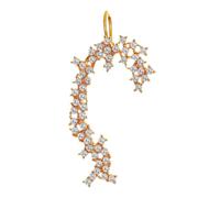 HOMSFOU Elegant Golden Pentagonal Rhinestone Ear Clip for Women with Shiny Rhinestone Design and Skin-friendly Alloy Material, for Parties and Photos, Stylish Clip-on Earrings