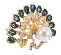 HOMSFOU Elegant Peacock Brooch Pin for Women with Green Crystal Rhinestones, Vintage Floral Bird Dress Accessory, Animal Lapel Pin for Wedding, Birthday, and Christmas Jewelry