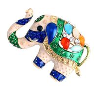 HOMSFOU Elephant Brooch Pin for Women, Mini Blue and White Sweater Brooch, Creative Decorative Clothing Ornament Accessory