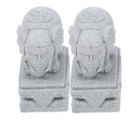 HOMSFOU Elephant Ornament Sandstone Micro Elephant Statue Pair, Chinese Feng Shui Decor, Micro Landscape Decoration for Desktops and Wine Cabinets
