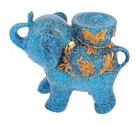 HOMSFOU Elephant Resin Crystal-ball Base Stand Small Blue Resin Statue Decor for 4-6cm Balls with Gold Pattern Desktop Display Ornament for Home and Office Random Style
