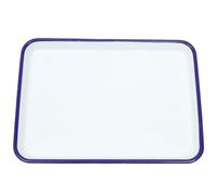 HOMSFOU Enamel Bake Pan Rectangular Roasting Tray 25x30cm Vintage Retro Style Multi-Functional Oven Baking Tray for Kitchen and Restaurant Use