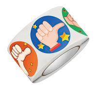 HOMSFOU Encouraging Reward Stickers Roll for Teachers Inspirational Round Stickers for Classroom Engaging Thumb Designs for Positive Reinforcement and Motivation