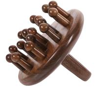 HOMSFOU Ergonomic Head Acupoint Massage Comb Wooden Comb Simple Design round Shape Promotes Relieves Headaches for Family and Parents Valentine's Day