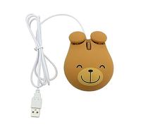 HOMSFOU Ergonomic Wired Gaming Mouse with LED Light Cute Little Bear Design USB Optical Sensor for Laptop and Desktop Comfortable Long Term Use Plug and Play Compatibility