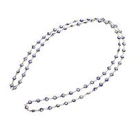 HOMSFOU Evil Eye Bead Chain 1M Blue-Gold Enamel Eye Charm Stainless Steel Necklace Link Chain for Bracelet Jewellery DIY Making and Craft Projects