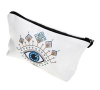 HOMSFOU Evil Eye Print Makeup Bag Portable Travel Toiletry Pouch Multifunctional Cosmetics Organizer Handheld Personal Wash Storage Bag