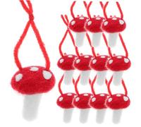 HOMSFOU Felt Mushroom Christmas Decorations 12pcs Xmas Hanging Ornament Christmas Tree Ornament Pendant Diy Arts Crafts Supplies for Xmas Wedding Holiday Decor