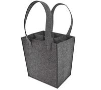 HOMSFOU Felt Wine Bag for Home Party Travel Reusable Multi-bottle Carrier Wine Pouch in Grey and Drinks Pouches for Festivals