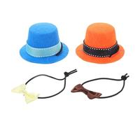 HOMSFOU Festival Hamster Outfit Small Animal Hats and Bow Ties Polyester Stylish Adjustable Buckle Easy to Put and Take off Holiday Costume for Chinchilla and Rats
