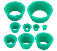 HOMSFOU Filter Cone Rubber Filter 9pcs Smooth Rubber Stopper Funnel Filtration Adapter Tapered Collar Design Green for Chemistry