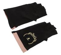 HOMSFOU Fingerless UV Manicure Gloves for Women, Black Cotton Nail Art Protective Gloves with Breathable, Anti-slip Design for Gel Nails and UV Light Protection