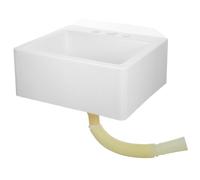 HOMSFOU Floating Bathroom Sink Wall-Mounted Wash Basin in White Plastic Lightweight and Portable with Modern Minimalist Design, for Tiny Homes and Temporary Setups, Easy Installation