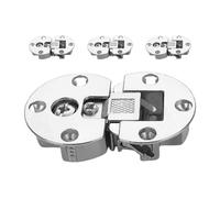 HOMSFOU Flush Adjustable Concealed Cabinet Door Hinges 4Pcs Silver Drop Down Mechanism for Kitchen Storage and Specialty Table Applications