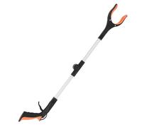 HOMSFOU Foldable Garbage Grabber Tool Lightweight Orange Trash Picker Upper Long Handle for Outdoor Cleaning and Waste Collection - Portable Sanitation Clip Reacher
