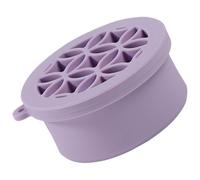 HOMSFOU Folding Silicone Makeup Brush Cleaner Cup with Drainage Holes Portable Purple Brush Washing and Drying Tool for Cosmetic and Face Makeup