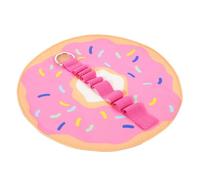 HOMSFOU Funny Donut Pencil Case Realistic Donut Shaped Roll up Pen Organizer Canvas Stationery Holder Slots for Drawing Pencils Makeup Brushes for School and Office Use