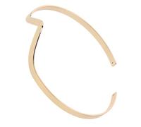 HOMSFOU Geometric V-shaped Gold Arm Cuff Bracelet for Women Adjustable Iron Opening Upper Arm Decoration Minimalist Delicate Armlet Jewelry for Elegant Female Accessory