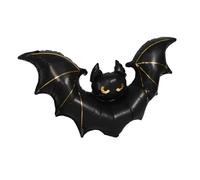HOMSFOU Giant Inflatable Halloween Bat Balloon with Black Wings Spooky Foil Decoration for Haunted House Birthday Shower Wedding Party Indoor Outdoor Wall Hanging
