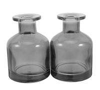 HOMSFOU Glass Diffuser Bottles: 2 Pcs Empty Diffuser Container Refillable Aromatherapy Jars Aromatherapy Container for DIY Fragrance Replacement, 150ml/5oz, (Grey)